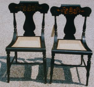 Pair of antique framed cane chairs